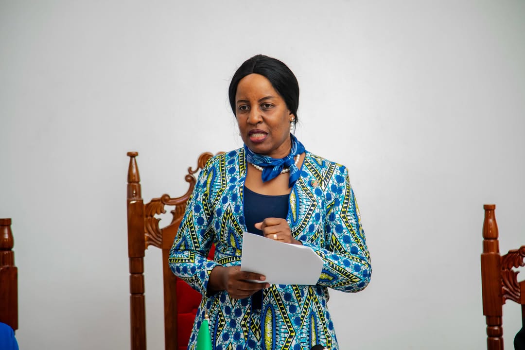 Hon. Rosemary Senyamule addressing participants during the opening of the 10% Loan Training